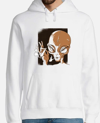 Felpa alieno che fuma erba tostadora