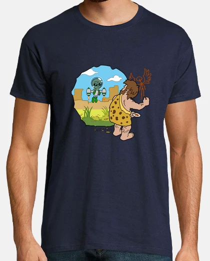 T-shirt alieno e cavernicolo