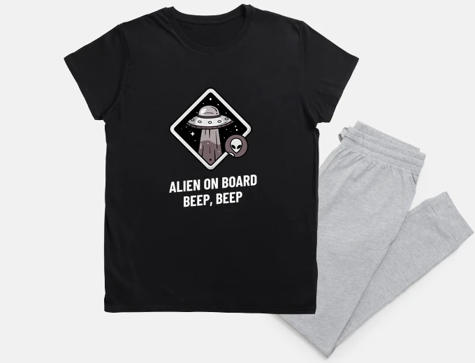 Pyjama aliens on board beep beep