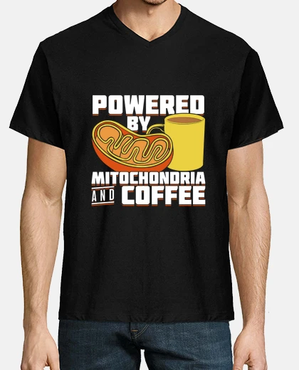 T-shirt alimentato da mitocondri e caffè