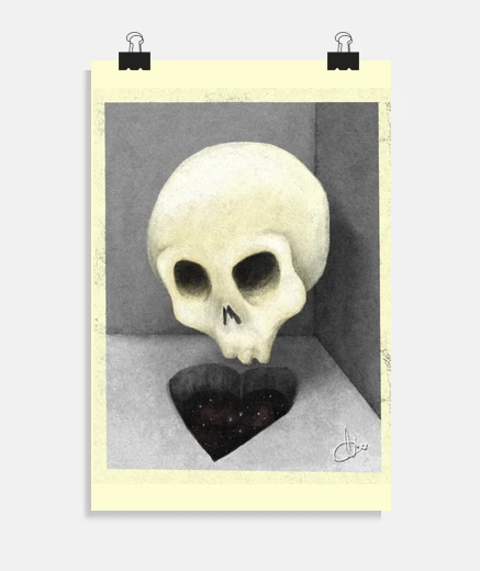 Poster all amoree skull bnw