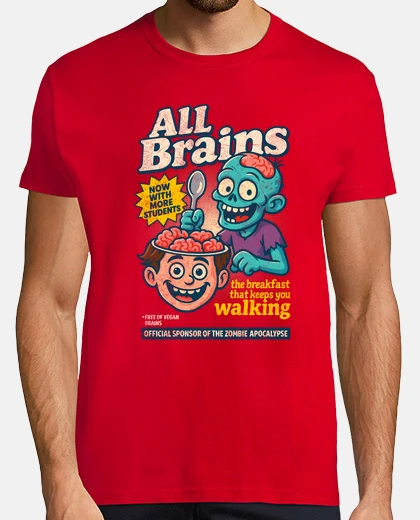 Camiseta all brains cereales para zombies