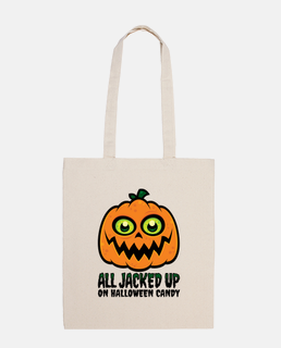 Jack-O-Lantern Personalized Canvas Tote