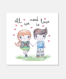 all you serve è amore - tela cuadrato 1: 1 - (40 x 40 cm)