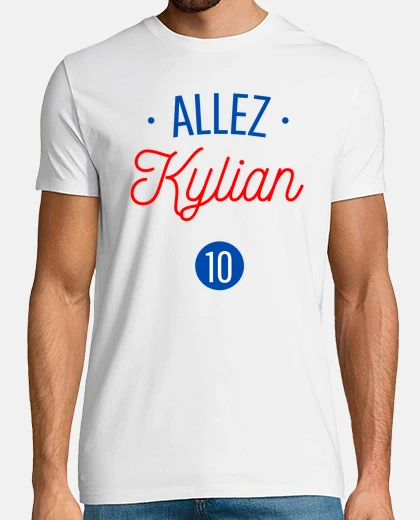 Tee-shirt allez kylian 10 foot équipe de france euro cadeau anniversaire fête des pères
