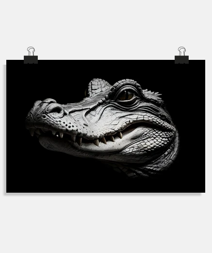 Poster alligator crocodile caiman bayou affiche poster decoration salle salon chambre 