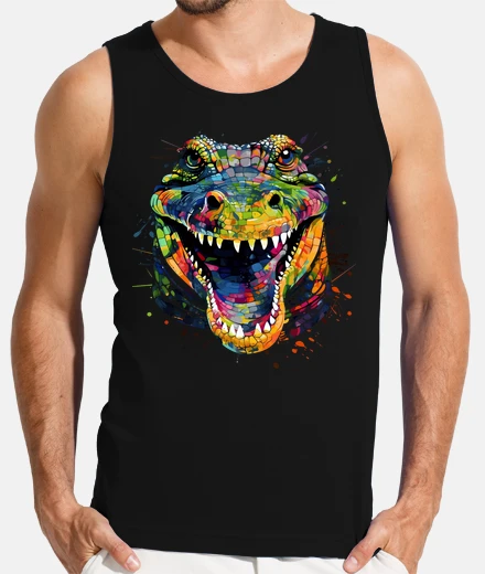 Tee-shirt alligator visage coloré animal sauvage 