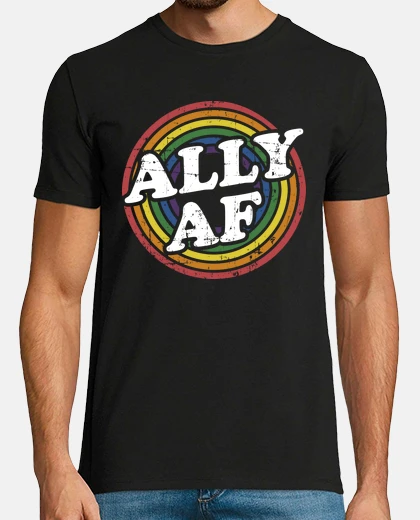 T-shirt Ally AF rainbow flag for LGBT Pride