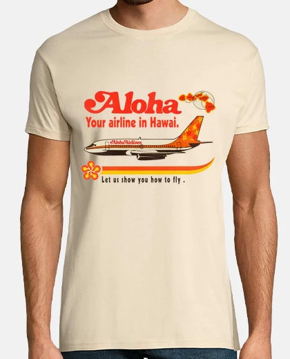 Tee-shirt Aloha Airlines Defunct Hawaii Tourist Plane 