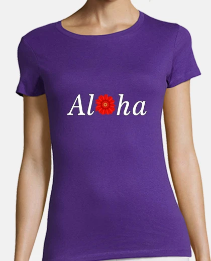 T-shirt aloha coral red flower