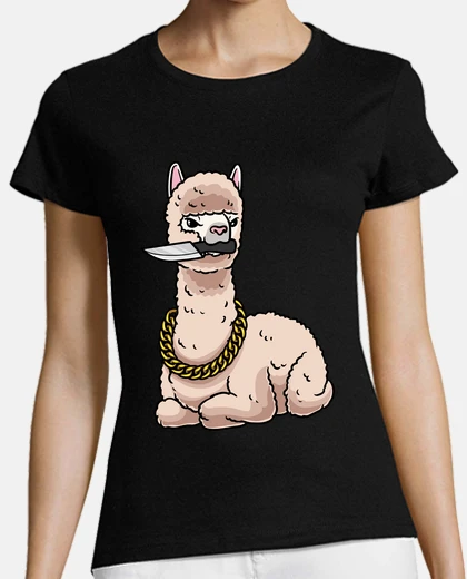 Tee-shirt alpaga avec couteau animal drôle
