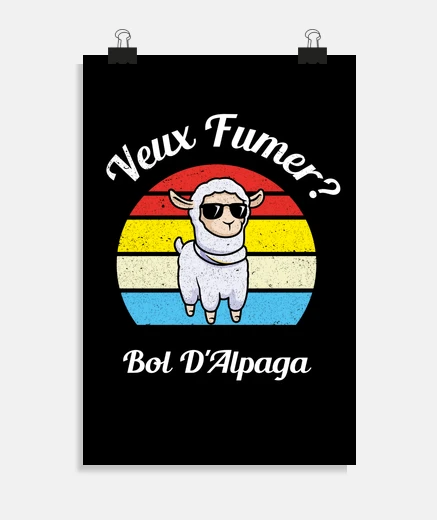 Poster Alpaga Vintage Humour Fan des Alpagas