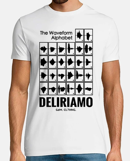 Tee-shirt alphabet de forme d'onde nous délirons