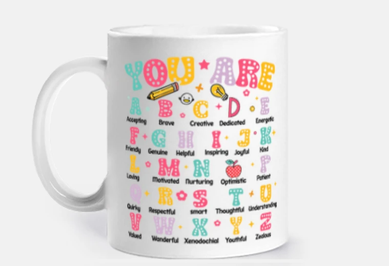 Mug alphabet loi de l attraction emotion tasse personnalisable café thé infusion tisane maté 