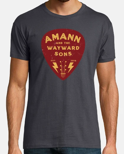 T-shirt amann pua logo granato. uomo, manica corta, grigio topo, qualità extra