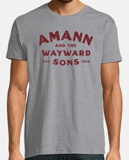 amann label logo homme bordeaux, manches courtes, gris chiné, qualité extra