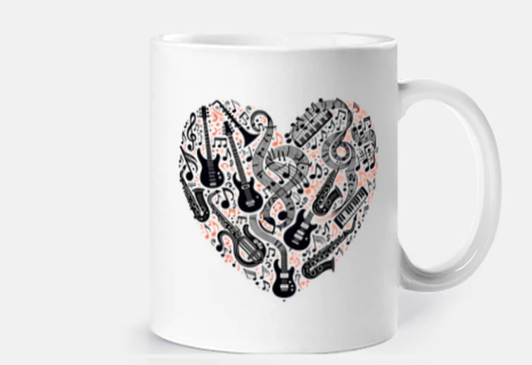 Taza amante de la guitarra musical, taza de café personalizable