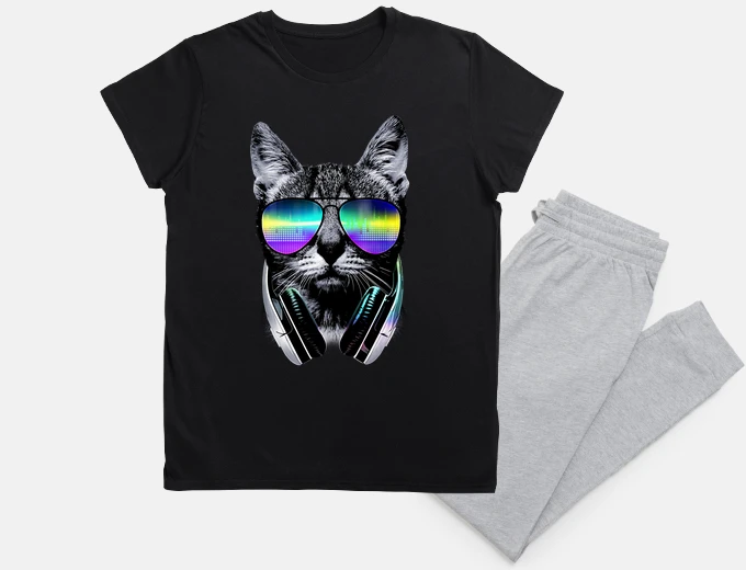 Pijama amante de la música cat