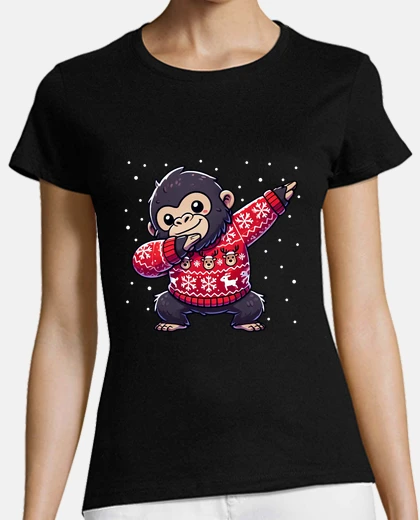 Camiseta amante de los gorilas de navidad gorila