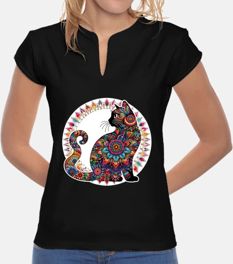 T-shirt amante dei gattini vintage in arte baro