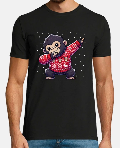 T-shirt amante dei gorilla di natale gorilla di