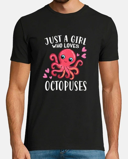 T-shirt amante del polpo solo una ragazza che ama i polpi