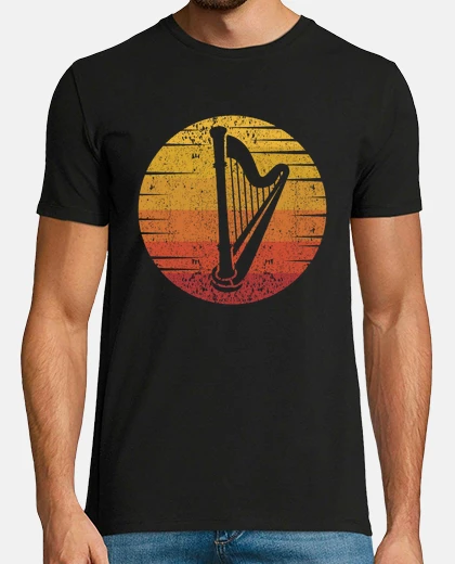 T-shirt amante di konghou arpista arpa a pedali