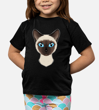 T-shirt bambino amante dei gatti faccia di