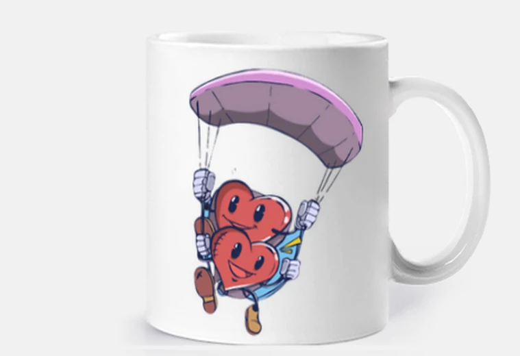 Taza amantes del parapente, pareja, personalizable, taza, desayuno,