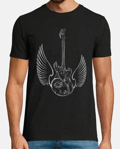 T-shirt amare le ali di chitarra di musica