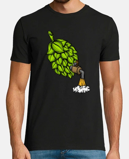 Tee-shirt amateur de bière alcool boire houblon avec robinet buveur de bière