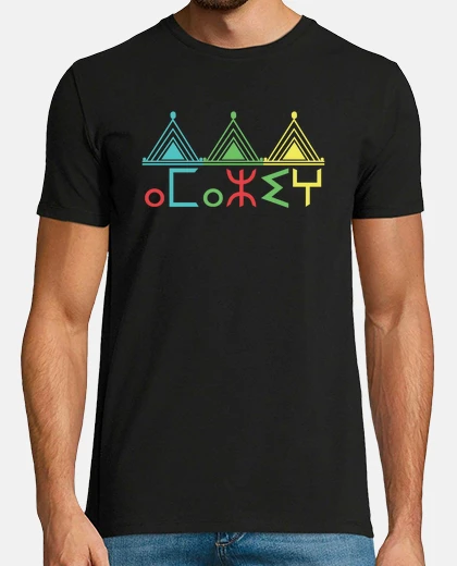 T-shirt amazigh kabyle bandiera berbera dal design colorato