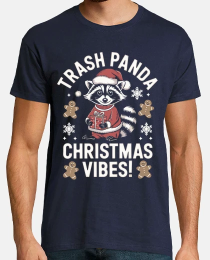 Tee-shirt ambiance de Noël avec le panda poubelle
