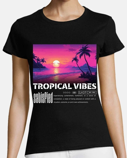 Tee-shirt ambiance tropicale satisfaite