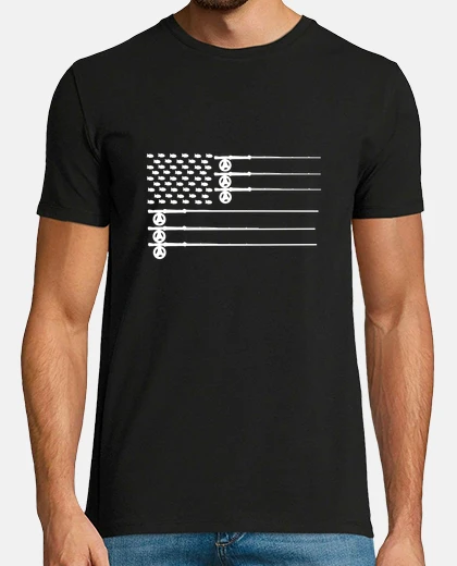 T-shirt American Flag Fisherman Vintage Fly Fishing USA