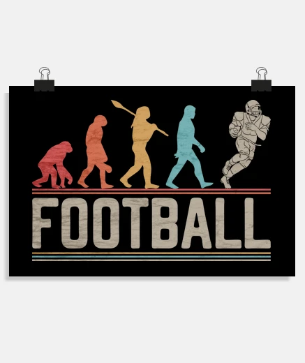 Poster american football evolution of man