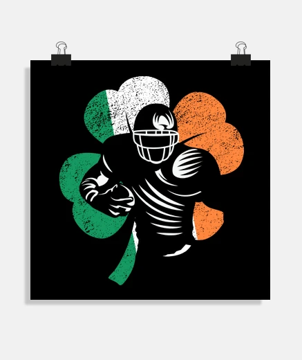 Poster american football st patrick irish flag