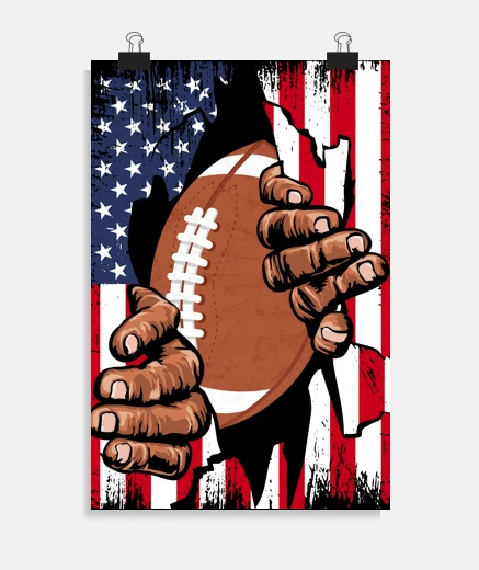 Poster american football usa flag rugby