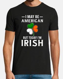 American But Today Im Irish Flag Shamrock Hipster