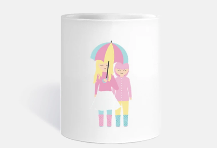 Tazza amiche sotto la pioggia - tazza