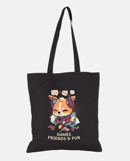 Borsa amici videogiochi e cani divertenti