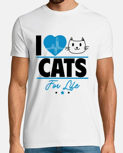 Camiseta Amo a los gatos de por vida
