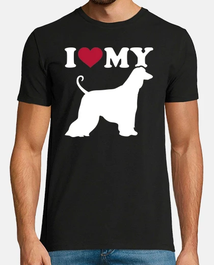 Camiseta amo a mi afgano