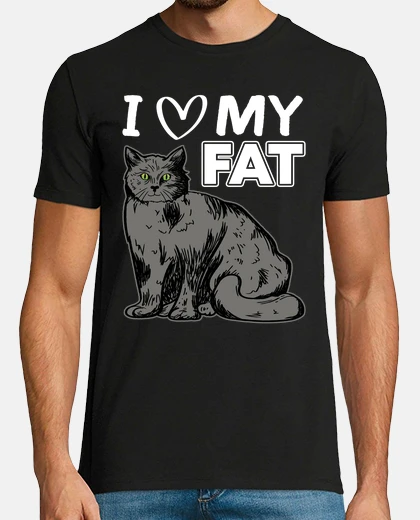 Camiseta Amo a mi gato gordo amante de los gatos