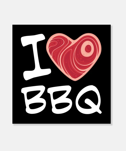 Stampa amo il bbq - testo bianco