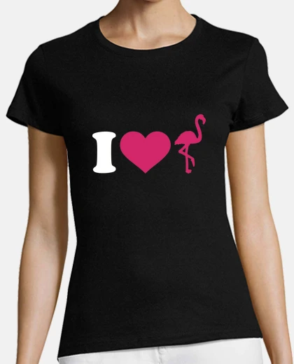 T-shirt amo il fenicottero