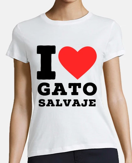 T-shirt amo il gatto selvatico
