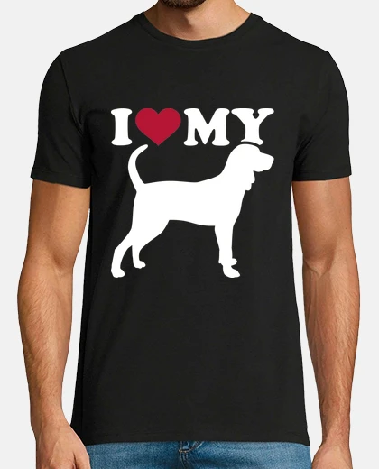 T-shirt amo il mio coonhound nero e abbronzato