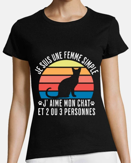 T-shirt Amo il mio gatto e 2 o 3 persone