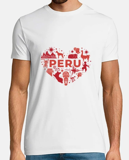 T-shirt amo il perù, incas, visitare il perù, turismo a lima,